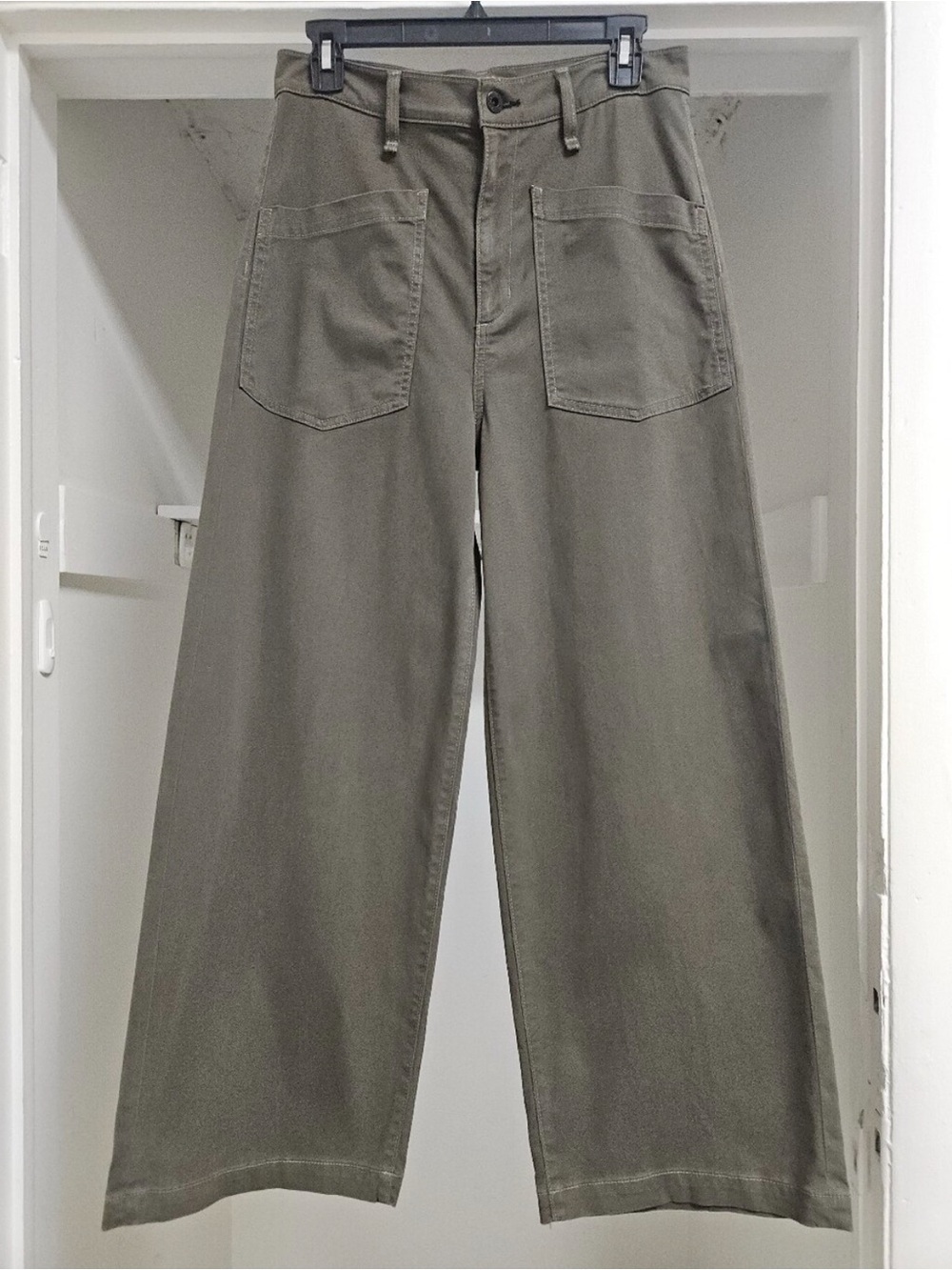 ASKK NY VIRGINIA HIGH RISE CROPPED WIDE LEG PATCH POCKETS PANTS 27
